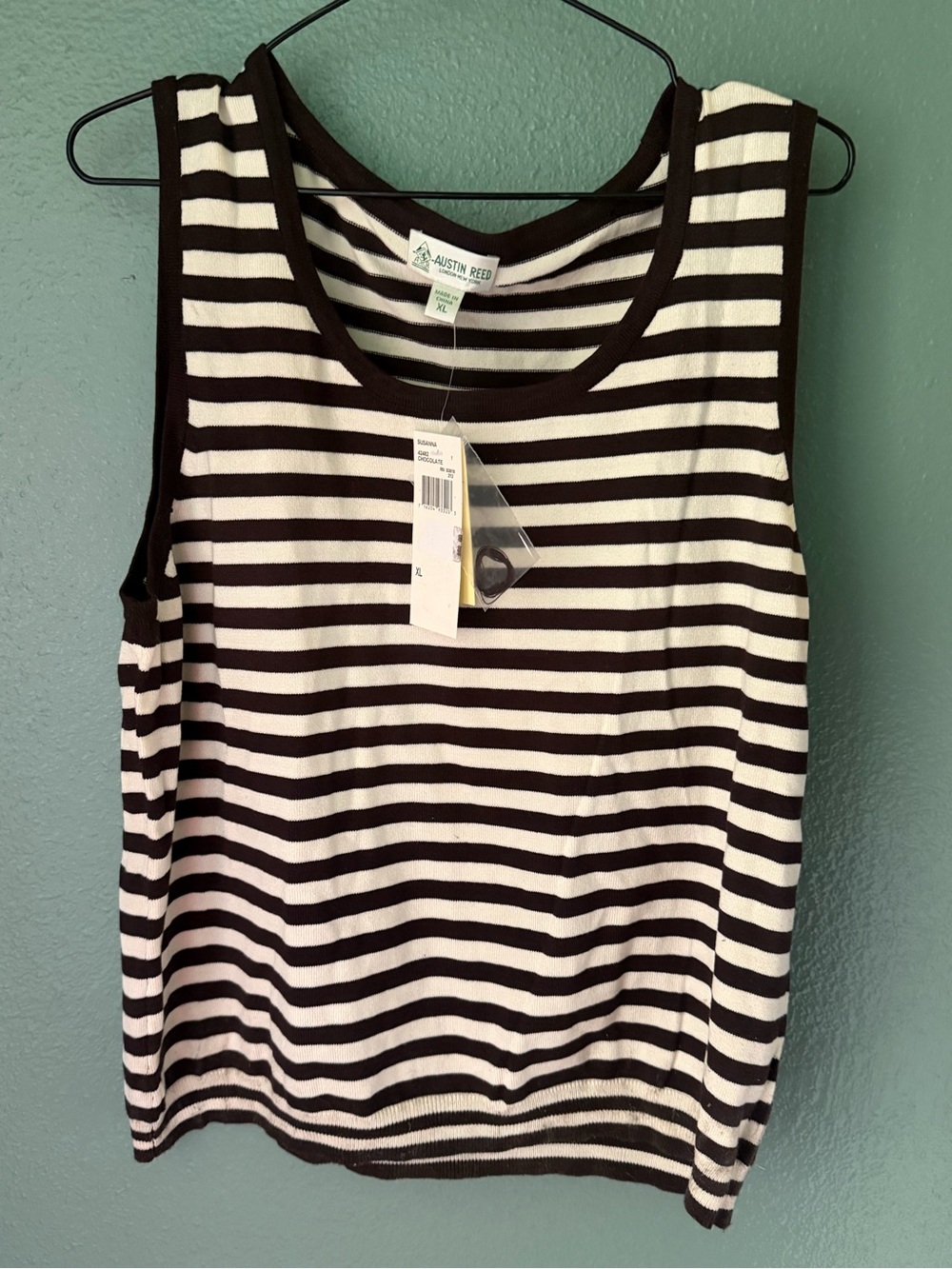 Austin Reed Black and White Striped Sleeveless Tank
